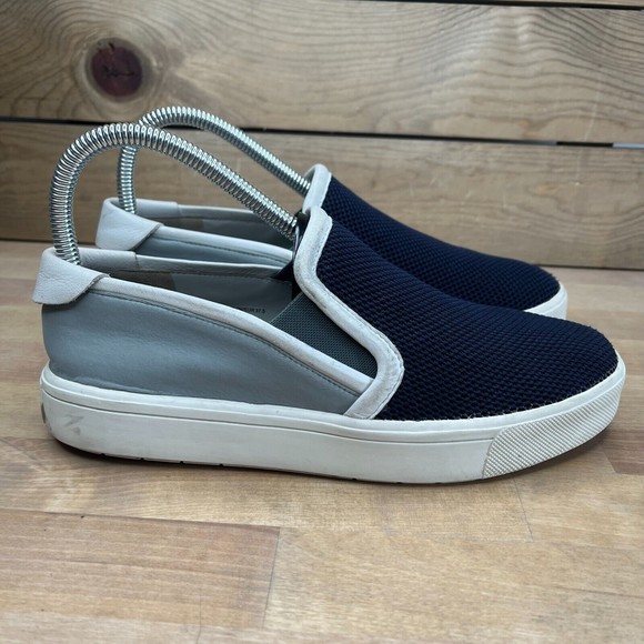 Women's Vince Bram Slip On size 7M  Platform Sneakers Navy Blue Gray Shoes - Picture 1 of 9
